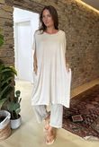 Made in Italy Perfect Pocketed T Shirt Dress Stone Marl /33 =